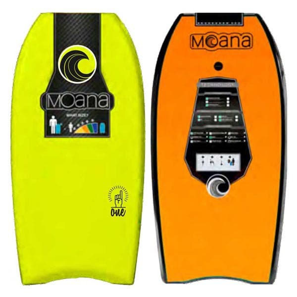 Moana Bodyboard Talutushihnalla One 42´´ Keltainen,Oranssi 106.7 cm