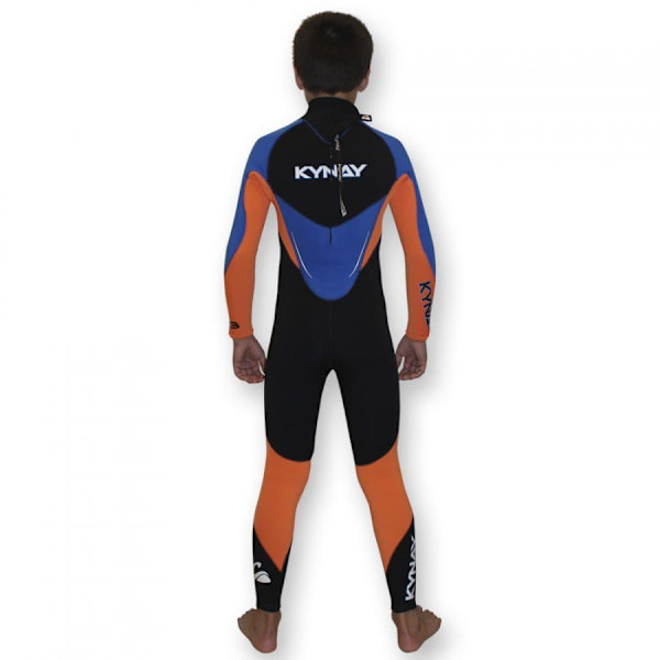 Kynay Ungdom Langærmet Neoprendragt Med Lynlås Bagpå Surf Neoprene Ultra Stretch 4/3 Mm Flerfarvet 8 Years