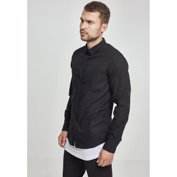 Urban Classics Basic Skjorte Flanell Sort L Mand