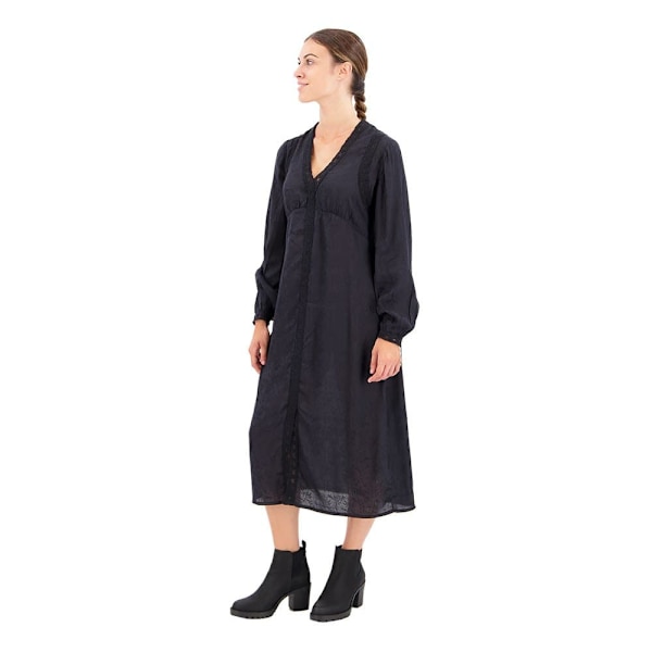Superdry Langærmet Midikjole Lace Trim Sort L Kvinde