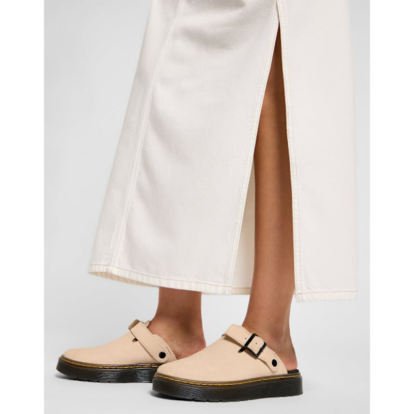 Lee Side Slit Midikjol Beige 29 Kvinna