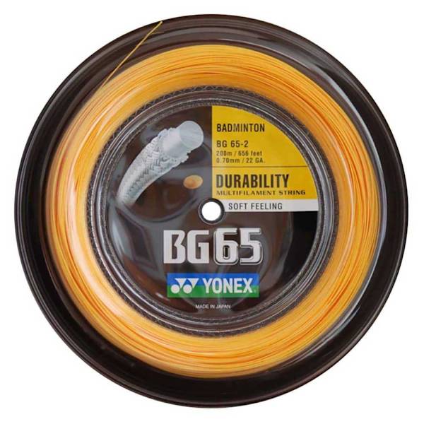 Yonex Badmintonrullsnöre Bg 65 200 M Orange 0.70 mm