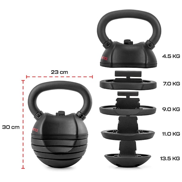Gymstick Justerbar Kettlebell Sort 13.5 kg