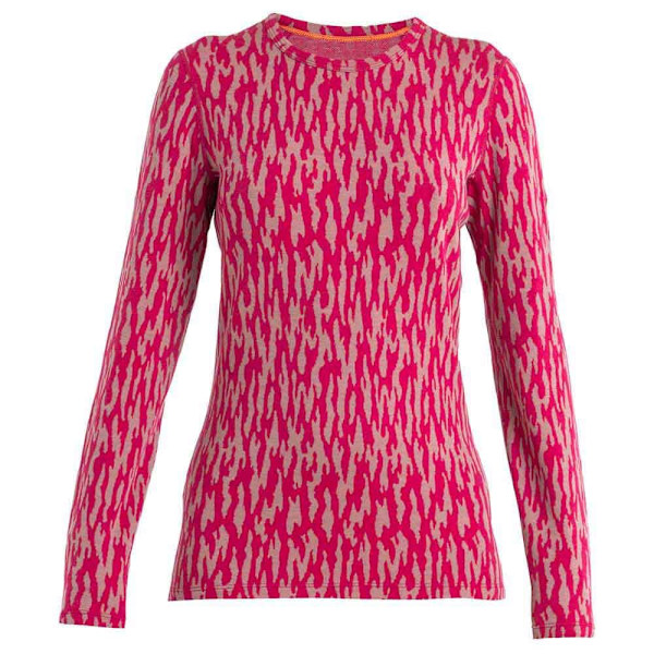 Icebreaker Langærmet Basislag 260 Vertex Crewe Macro Forms Merino Rosa M Kvinde