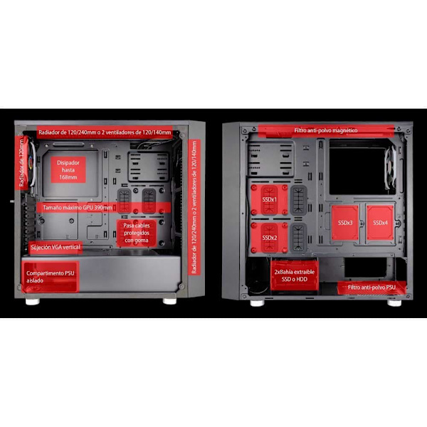 Talius Usb I Härdat Glas Gaming Auriga 3.0 Svart
