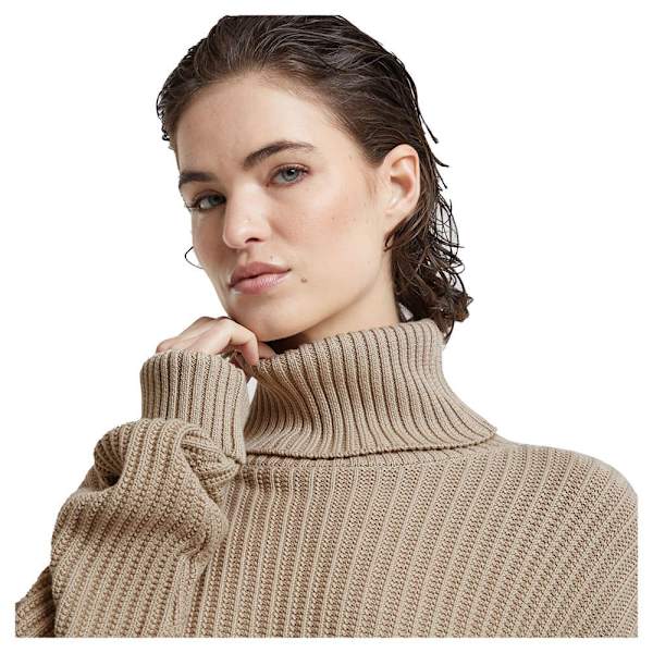 G-star D25753-d496 Striktrøje Med Høj Hals Beige M Kvinde