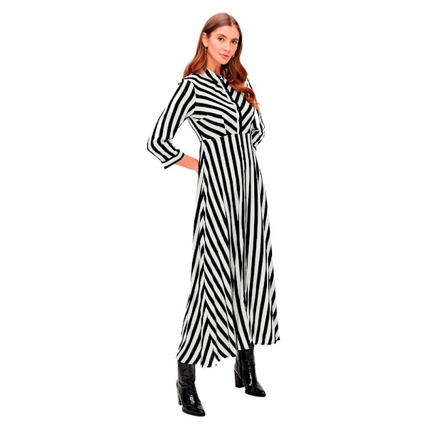 Yas Langærmet Lang Kjole Savanna Sort 2XL Kvinde