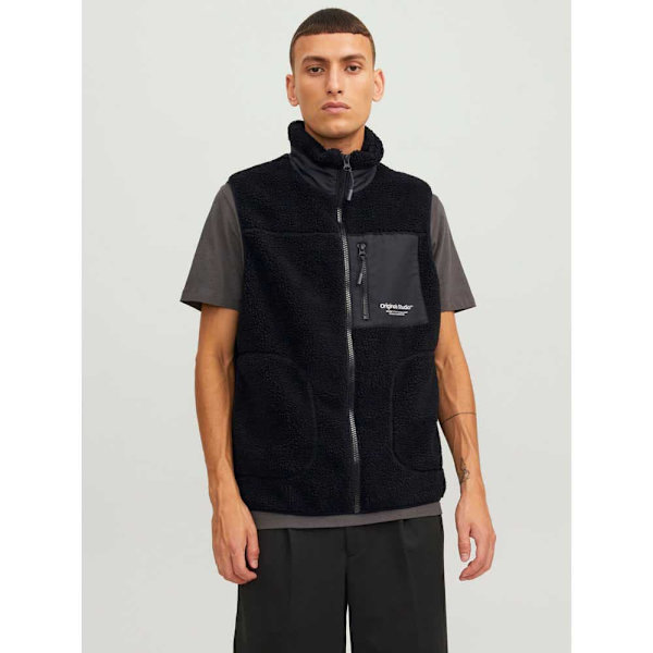 Jack & Jones Vest Erbro Teddy Sort 2XL Mand