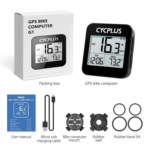 Cycplus Cykelcomputer G1 Transparent