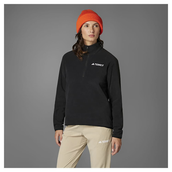 Adidas Multi Essentials Fleecejakke Med Halv Lynlås Grå XS Kvinde