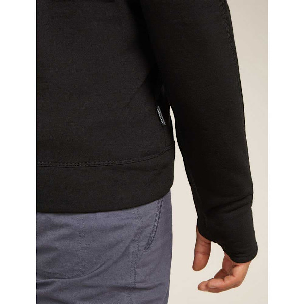 Icebreaker Merino 360 Realfleece Elemental Sweatshirt Med Lynlås Sort L Mand