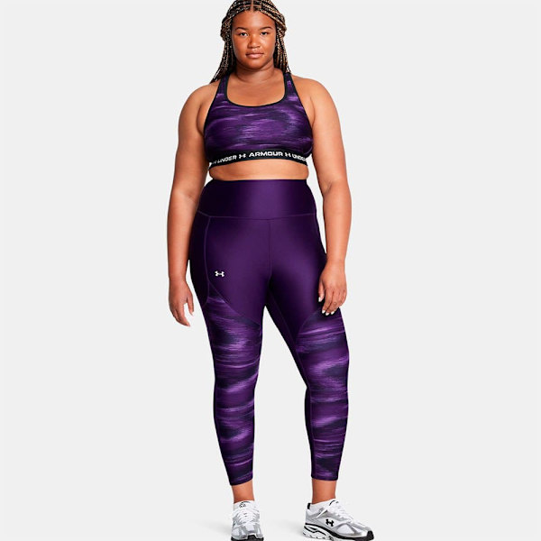 Under Armour Tech Print Panel Ankle Leggings Lilla 1X Kvinde