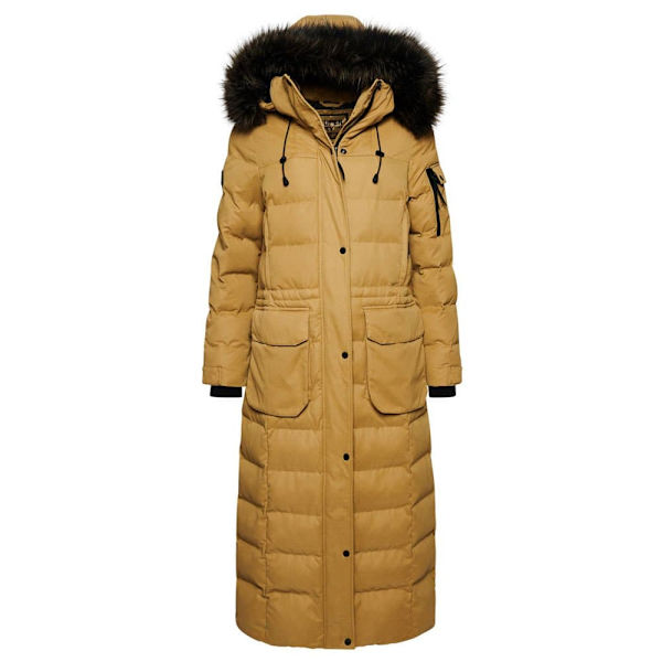 Superdry Mf Faux Fur Hooded Takki Ruskea L Nainen