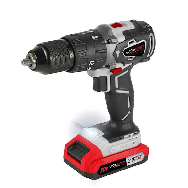 Worgrip Børsteløs Hammerbor 1 Batteri 2.0ah 20v