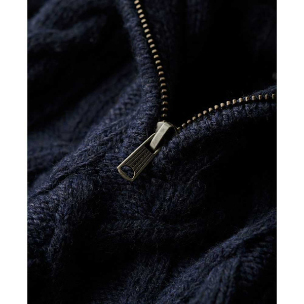 Superdry Jacob Cable Halv Dragkedja Tröja Blå XL Man