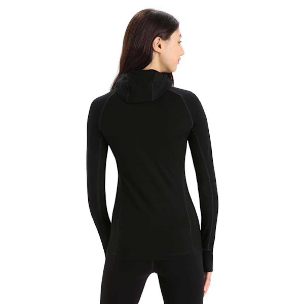 Icebreaker Hættetrøje Zone Knit Insulated Sort S Kvinde