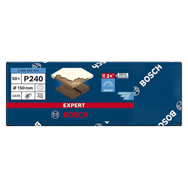 Bosch Professional Excentrisk Griptape Expert C470 150 Mm 6p G240 50 Enheter Guld