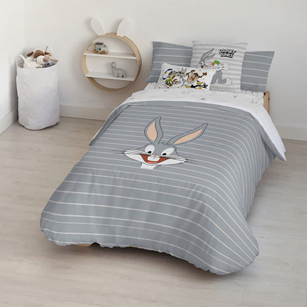Play Fabrics Dynetæppe Med Knapper Bugs Bunny Til 80 Seng 140x200 Cm
