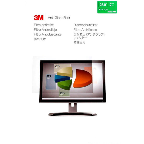 3m Ag230w9 Anti-glare Filter Widescreen Monitore 23´´ Durchsichtig