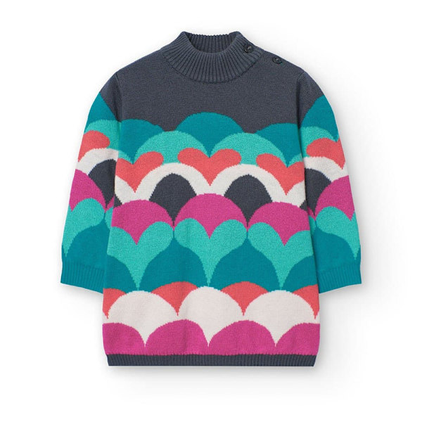 Boboli Knitwear Hearts Klänning Flerfärgad 7 Years