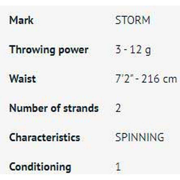 Storm Haspelspö Adventure Xtreme Seabass Svart 2.16 m / 3-12 g