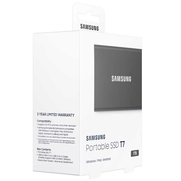 Samsung Extern Ssd Hårddisk T7 Mu-pc1t0t 1tb Svart
