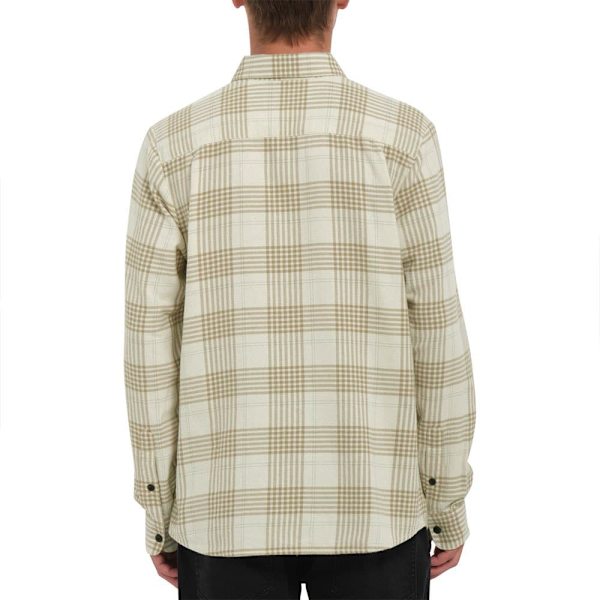 Volcom Caden Plaid Skjorte Med Lange ærmer Beige XS Mand