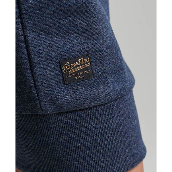 Superdry Langærmet Kort Kjole Luxe Metallic Logo Blå XS Kvinde
