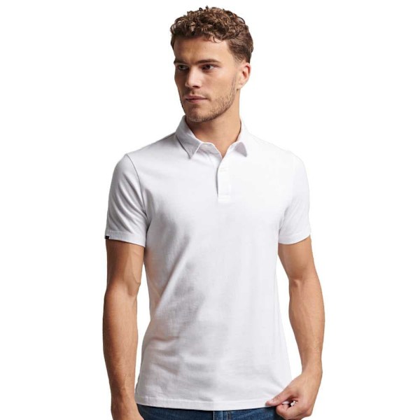 Superdry Langærmet Polo Studios Jersey Hvid 3XL Mand