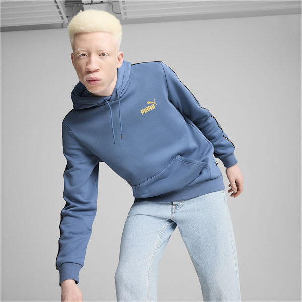 Puma Ess Tape Minimal Gold Hættetrøje Blå L Mand