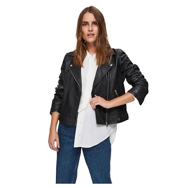 Selected Katie Leather Jakke Sort 34 Kvinde