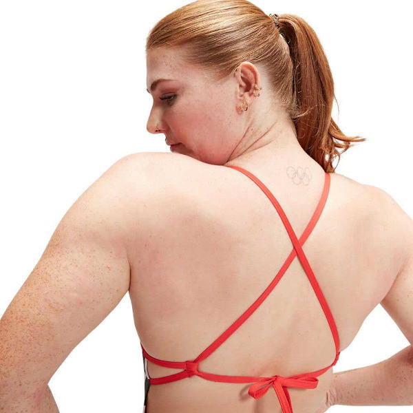 Speedo Badedragt Allover Digital Tie-back Hvid,Sort 30 Kvinde