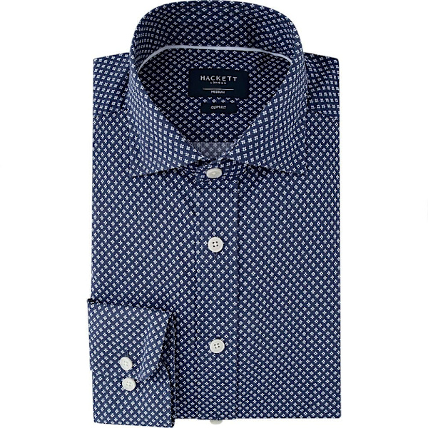 Hackett Geo Floral Skjorte Med Lange ærmer Blå XL Mand