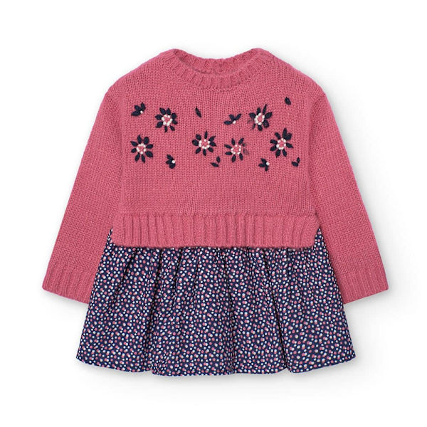 Boboli Knitwear Combined Klänning Rosa 24 Months