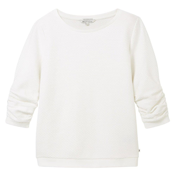 Tom Tailor Tröja 1039979 Structured Vit XL Kvinna