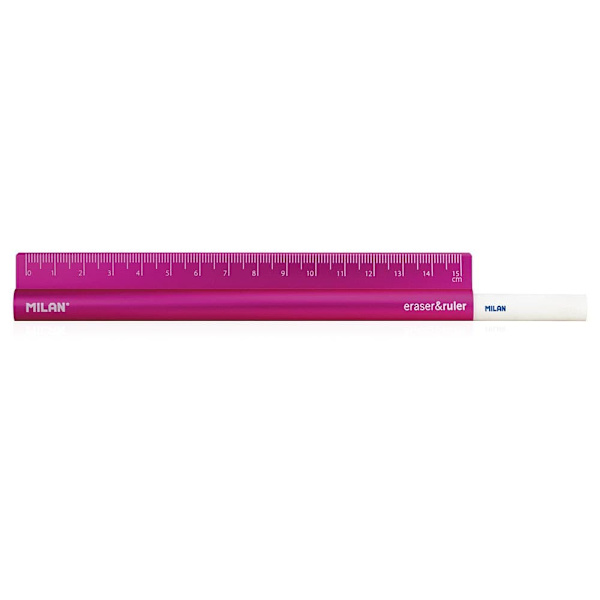 Milan Display Box 10 Eraser&ruler 15 Cm Eraser&ruler 15 Cm Acid-serien Durchsichtig