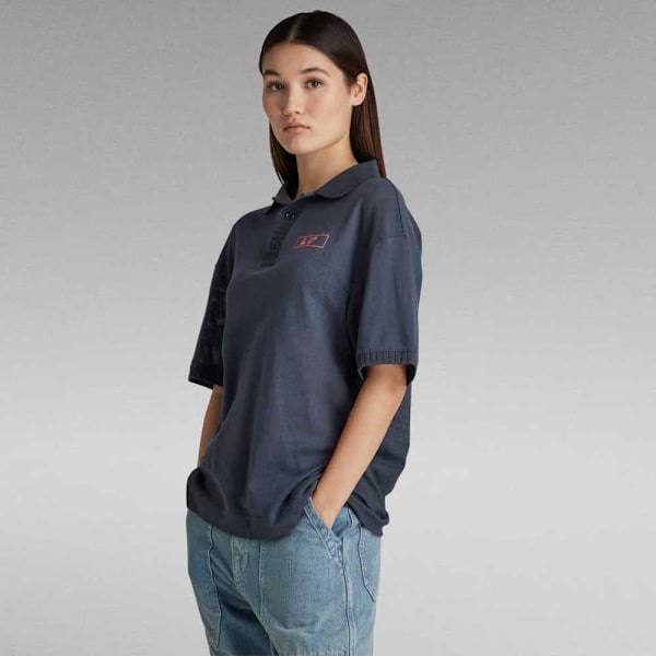 G-star Lyhythihainen Poolo Mesh Loose Sininen M Nainen