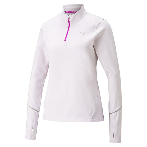 Puma Halv Lynlå Sweatshirt 5k Knit Hvid S Kvinde