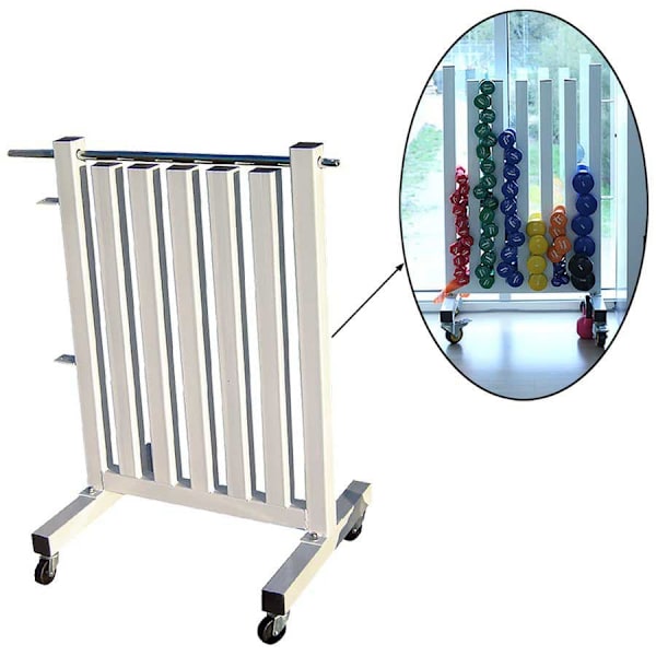Softee Rack With Wheels For Vinyl Dumbbells Hvid 115 x 170 x 12 cm