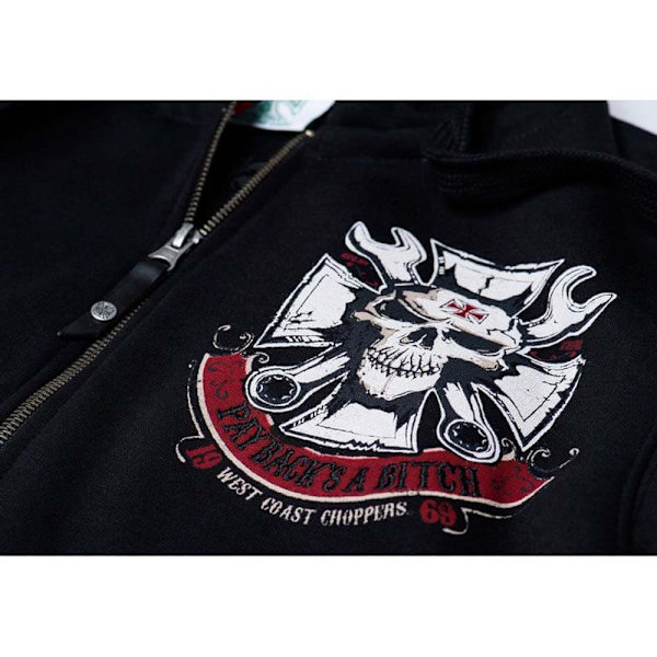 West Coast Choppers Sweatshirt Med Full Dragkedja Mechanic Svart 3XL Man