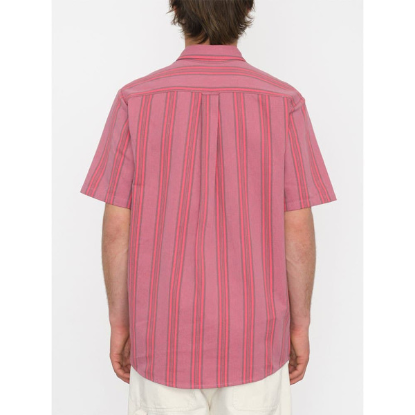 Volcom Newbar Stripe Kortærmet Skjorte Rosa S Mand