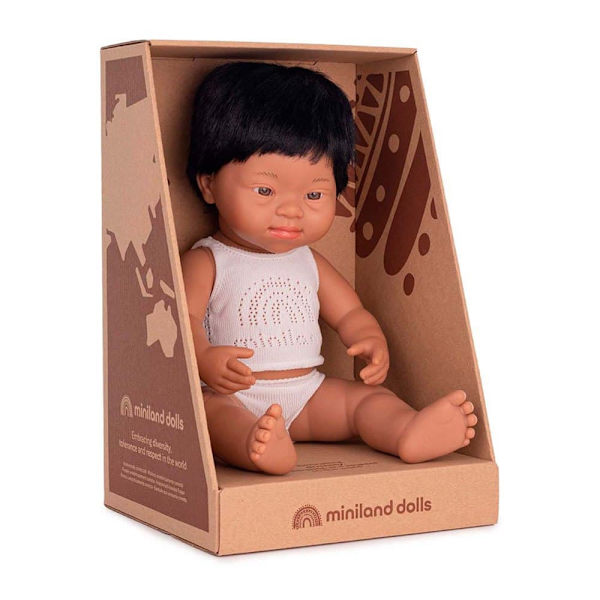 Miniland Latin Downs Syndrom Babydocka 38 Cm Beige