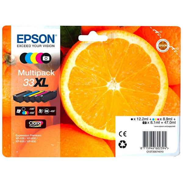 Epson Blækpatron Multi Pack Claria Premium 33 Xl T 3357 Flerfarvet
