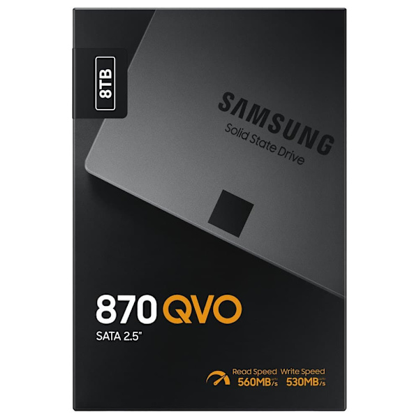 Samsung Harddisk Mz-77q8t0bw 870 Qvo 8tb Sort