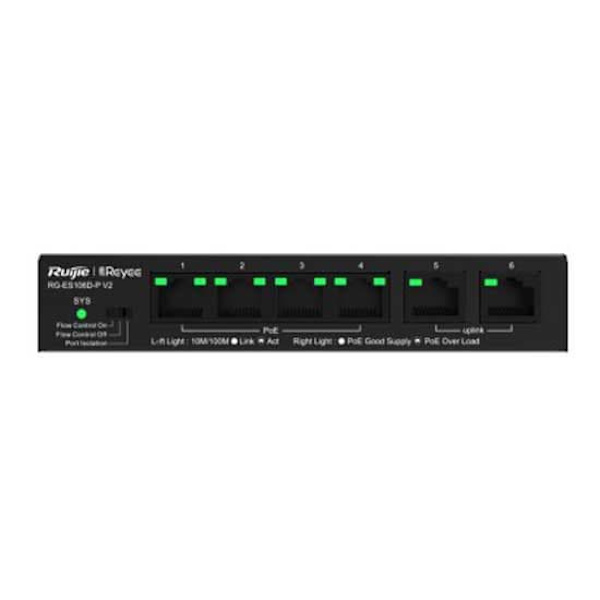 Ruijie Networks Rg-es106d-p Afbryder Sort