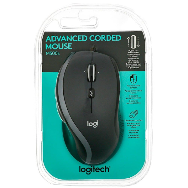 Logitech Mus M500s Grå Sort