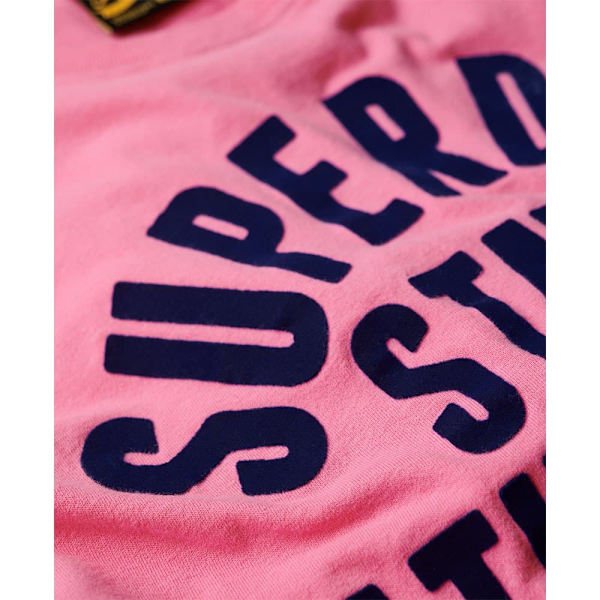Superdry Varsity Flocked Fitted T-shirt Med Korte ærmer Rosa M Kvinde