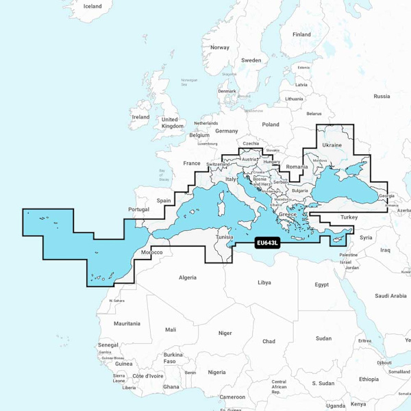 Garmin Välimeri+mustameri Ine Kaaviot Navionics+™ Mar Valkoinen
