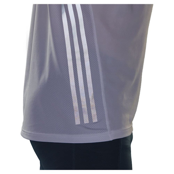 Adidas Kortärmad T-shirt Run Icons 3 Stripes Vit 2XL Man