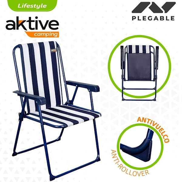 Aktive Aseta Mesa Con 2 Sillas Plegables Valkoinen